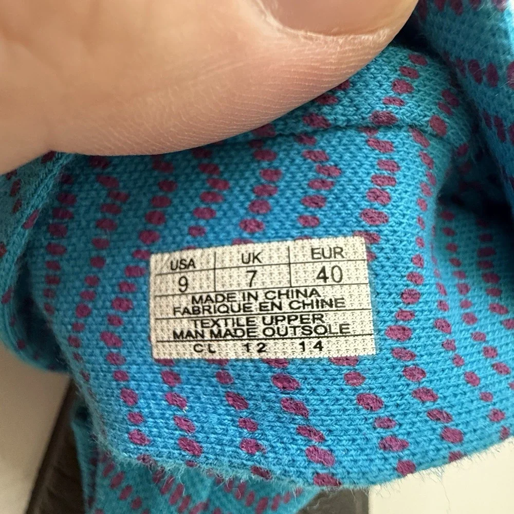 SANUK Sling 2 Turquoise Fucshia Chevron Yoga Mat 9 Thong Flip Flop Sandals LN‎
